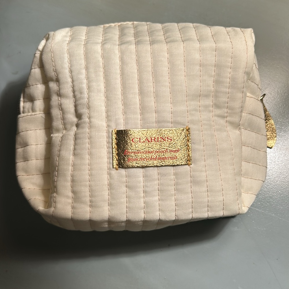 Clarins cosmetics pouch NWOT